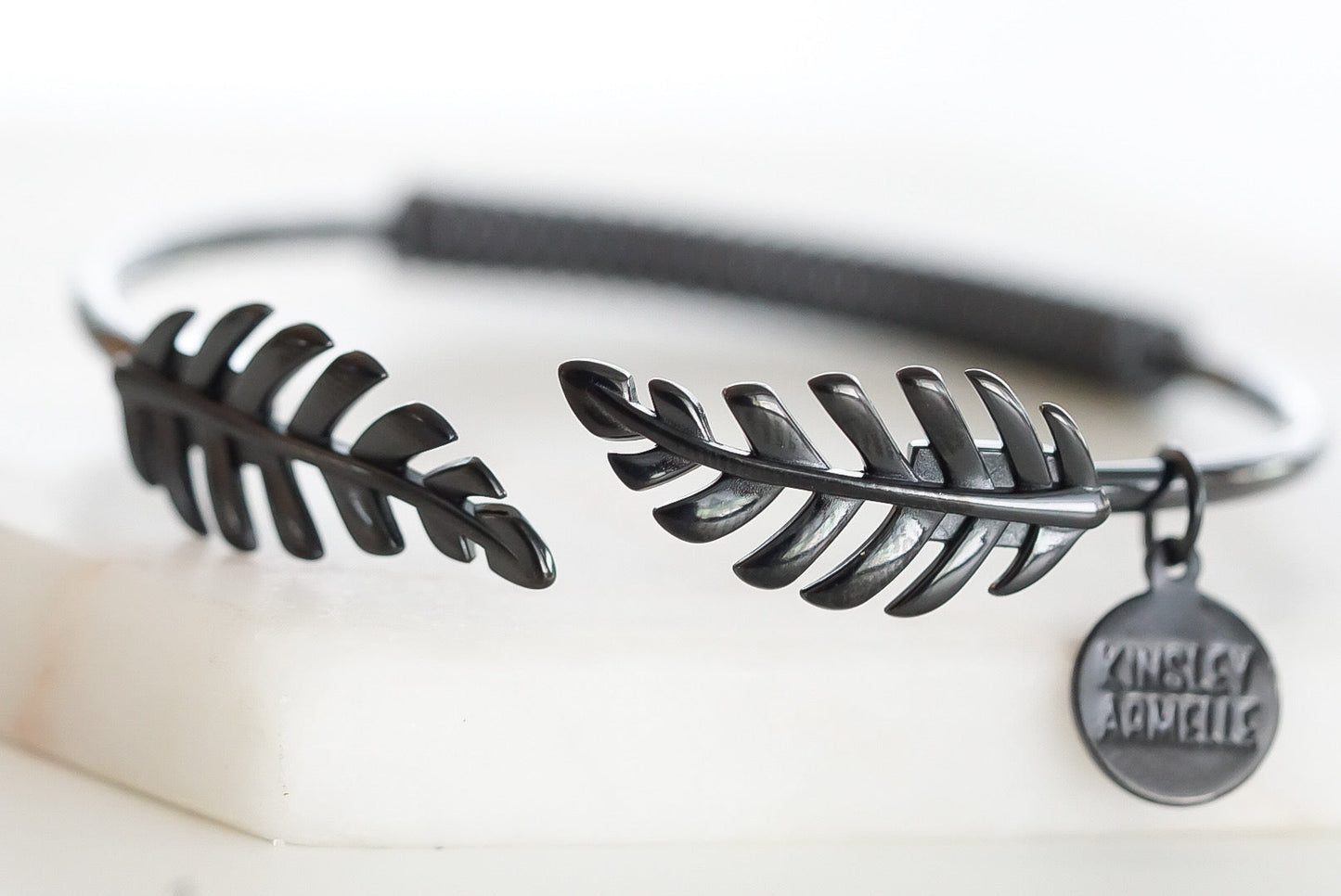 Goddess Collection - Black Laurel Leaf Bracelet