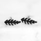 Goddess Collection - Black Petite Laurel Leaf Stud Earrings