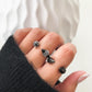 Spike Collection - Black Ring Set