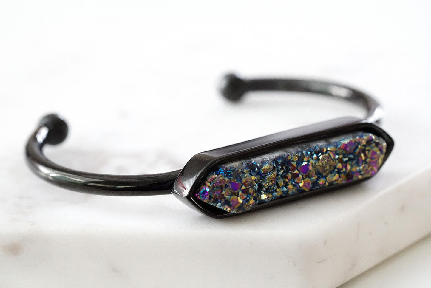 Bangle Collection - Black Elara Cosmic Quartz Bracelet