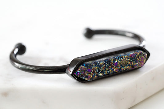 Bangle Collection - Black Elara Cosmic Quartz Bracelet