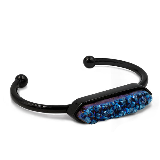 Bangle Collection - Black Ondine Blue Quartz Bracelet