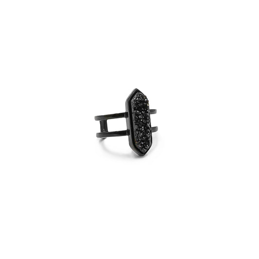 Bangle Collection - Black Parvus Raven Quartz Ring