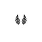 Goddess Collection - Black Dainty Laurel Leaf Stud Earrings