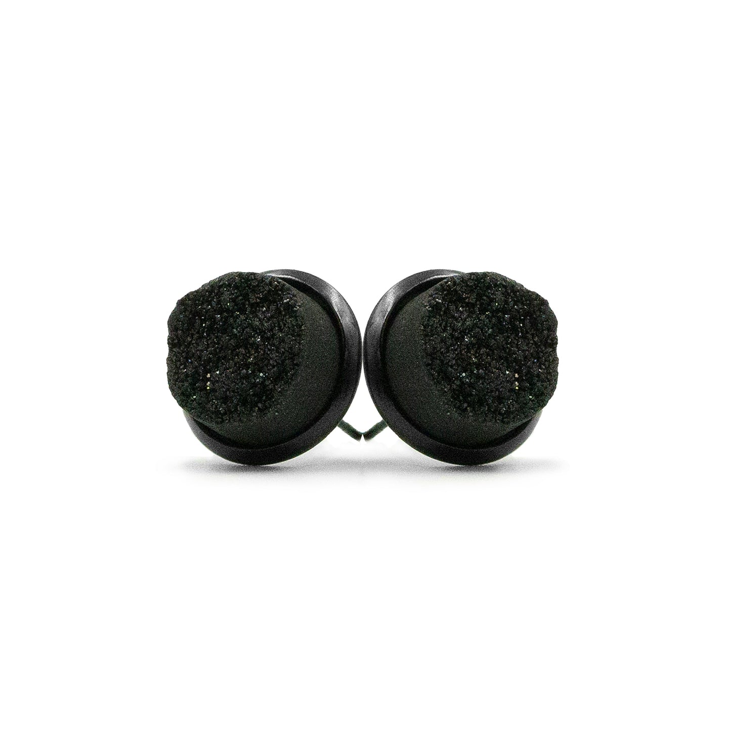 Stone Collection - Black Raven Quartz Stud Earrings