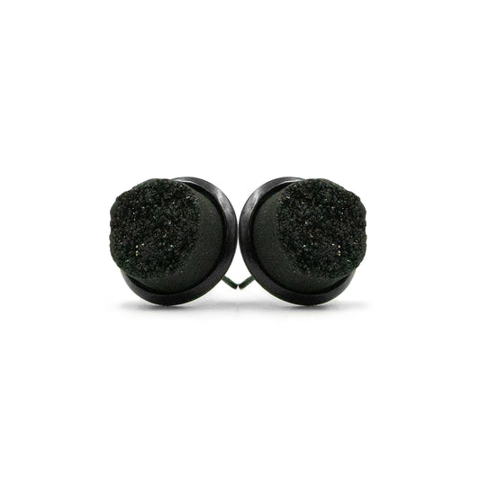 Stone Collection - Black Raven Quartz Stud Earrings